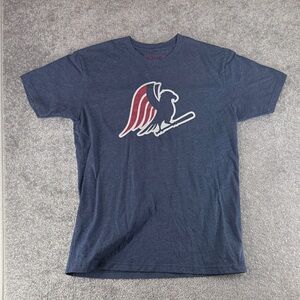 Baseballism Short Sleeve Shirt Blue Mens M USA Baseball Eagle Bird